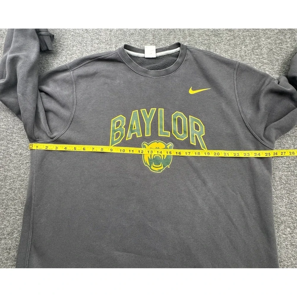Nike Baylor Bears Sweatshirt Mens Sz XL Gray Nike Club Fleece Crew Pullover NCAA